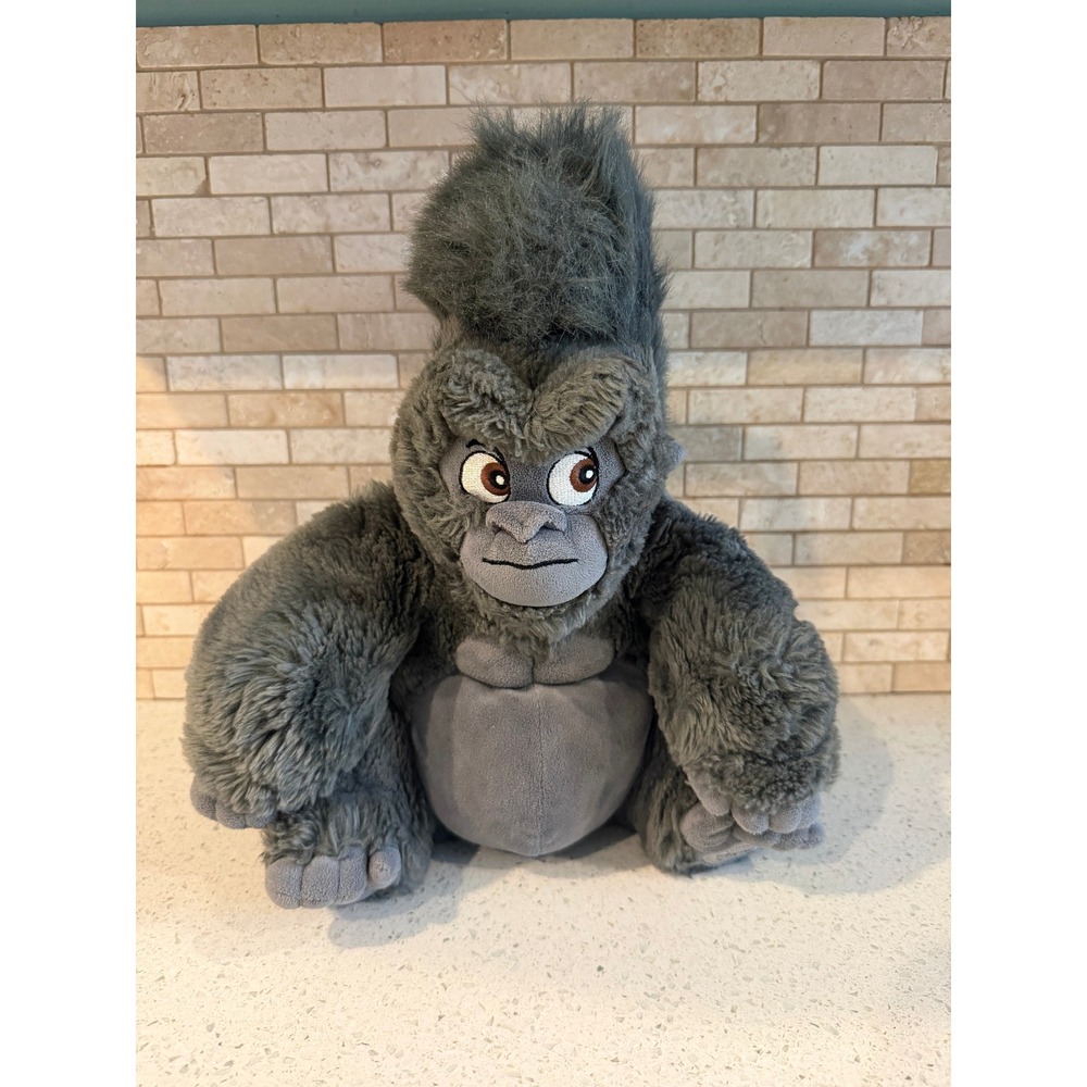 Tarzan Trek Disney Gray Gorilla Plush Side Eyes Weighted Embroidered Eyes Read